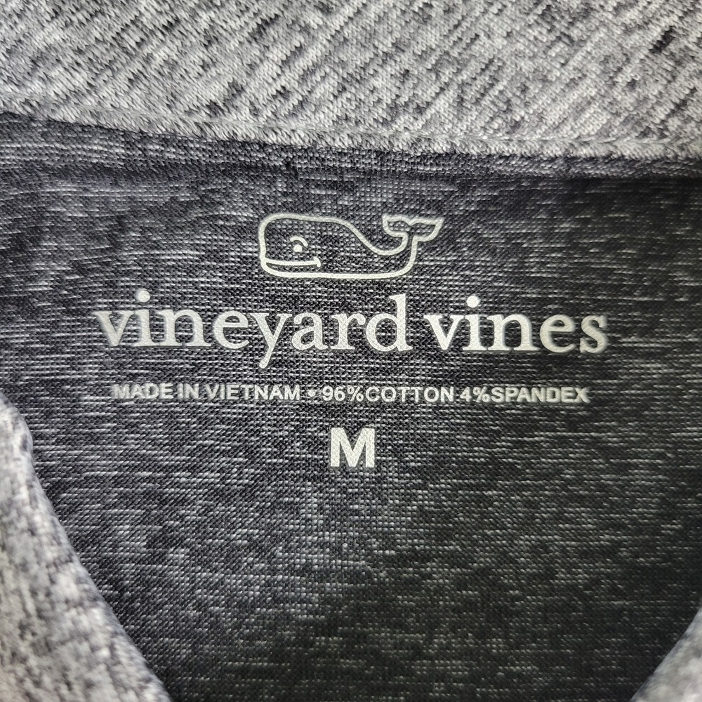 NWT Vineyard Vines Mens Medium Gray Chest Stripe Performance Stretch Golf Polo - Picture 4 of 5